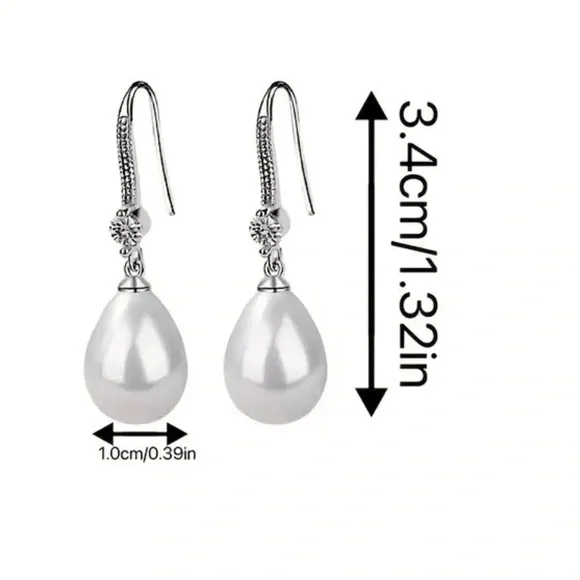 NWOT - Elegant Teardrop Shaped Pearl Earrings - Picture 7 of 7